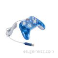 Gamepad con cable azul transparente para controlador Xbox One